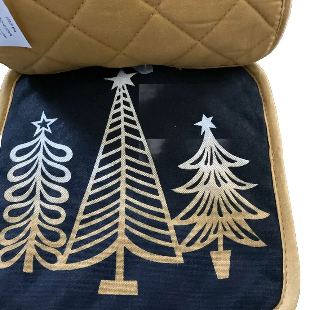 Christmas Merry & Bright Set Tree Towel 2 Pot Holders Holiday Style NWT Baking